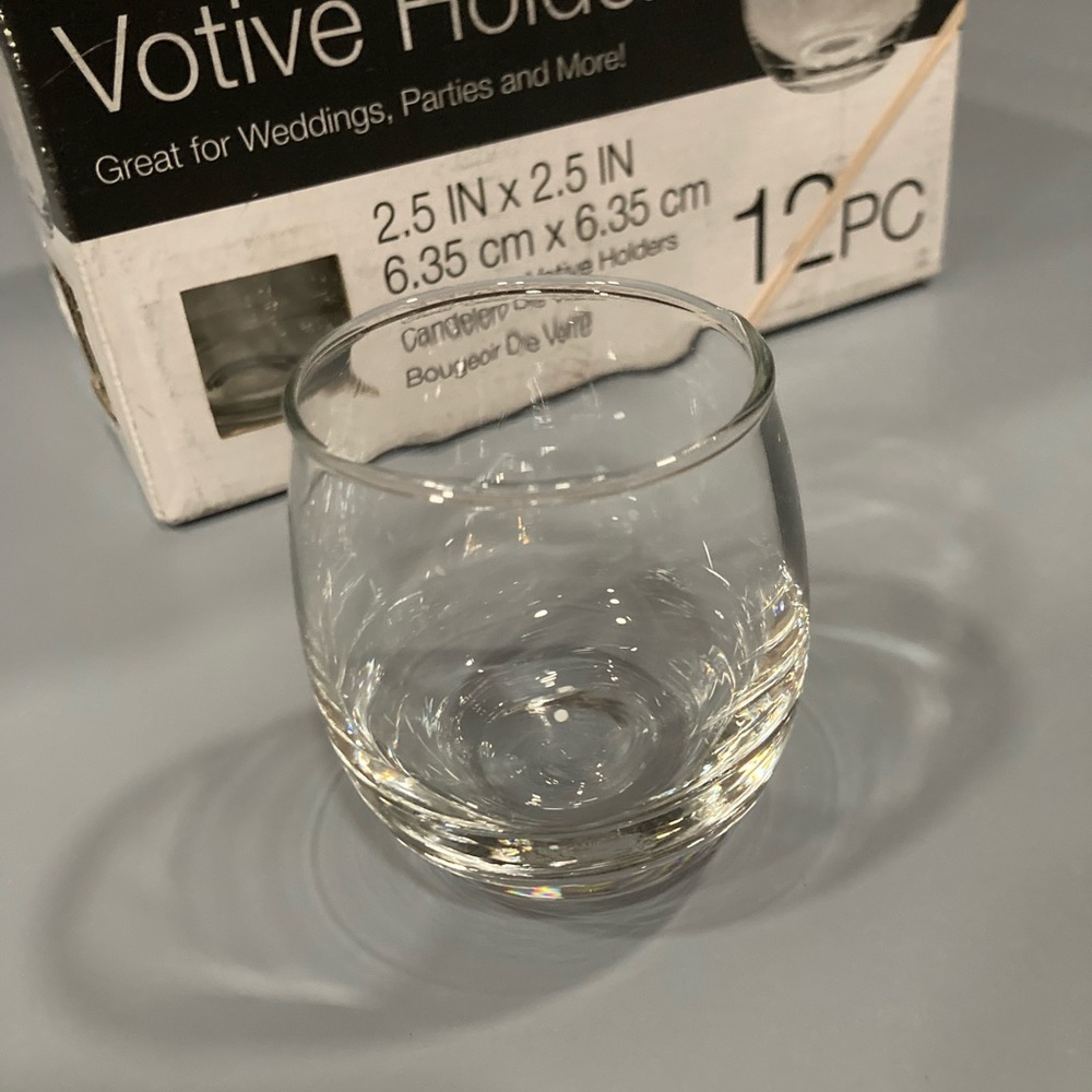 One dozen small votive holders